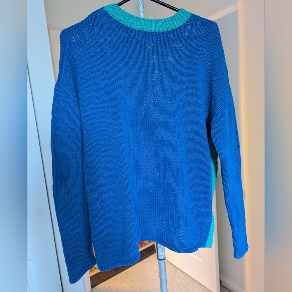 HIHO Blue and Green RELAXED Sweater - Picture 5 of 5